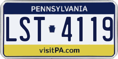 PA license plate LST4119