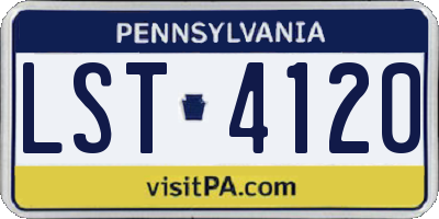 PA license plate LST4120