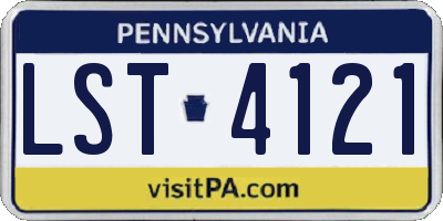 PA license plate LST4121
