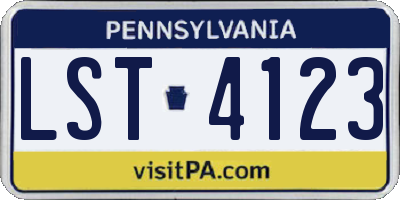PA license plate LST4123