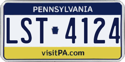 PA license plate LST4124