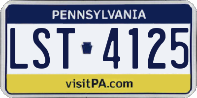 PA license plate LST4125