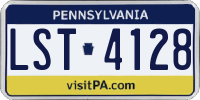 PA license plate LST4128