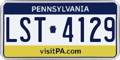 PA license plate LST4129