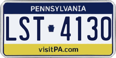 PA license plate LST4130