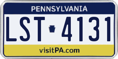 PA license plate LST4131