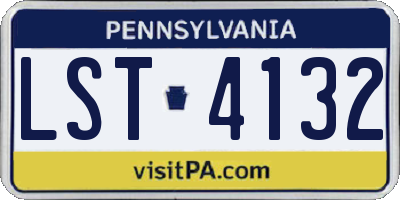 PA license plate LST4132