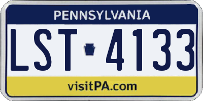 PA license plate LST4133