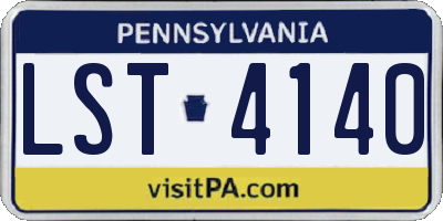 PA license plate LST4140
