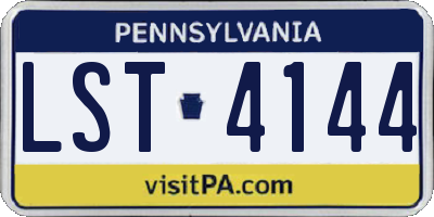 PA license plate LST4144
