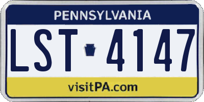 PA license plate LST4147
