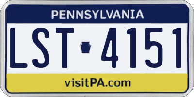 PA license plate LST4151