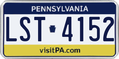 PA license plate LST4152