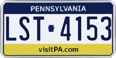 PA license plate LST4153