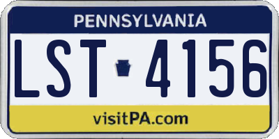 PA license plate LST4156