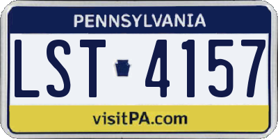 PA license plate LST4157