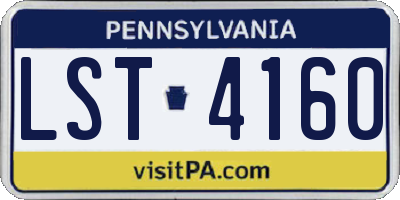 PA license plate LST4160