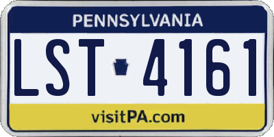 PA license plate LST4161