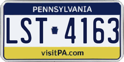 PA license plate LST4163