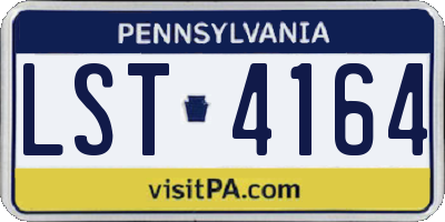 PA license plate LST4164