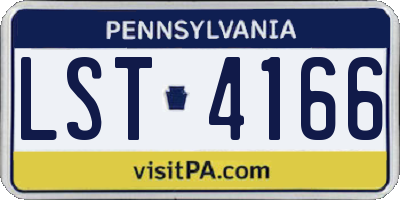 PA license plate LST4166