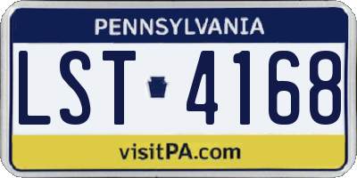 PA license plate LST4168