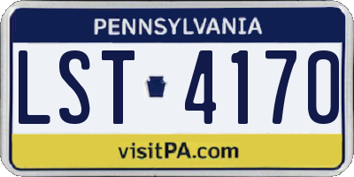 PA license plate LST4170