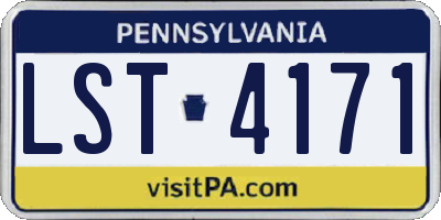 PA license plate LST4171