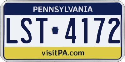 PA license plate LST4172