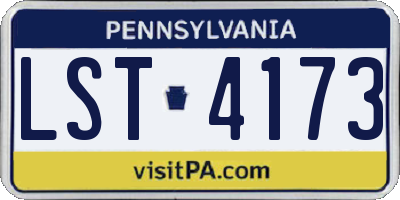 PA license plate LST4173