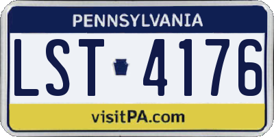 PA license plate LST4176