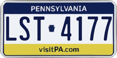PA license plate LST4177