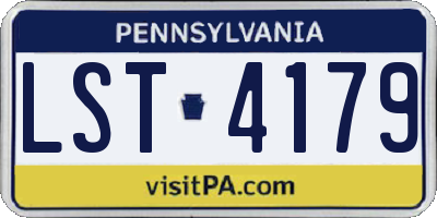 PA license plate LST4179