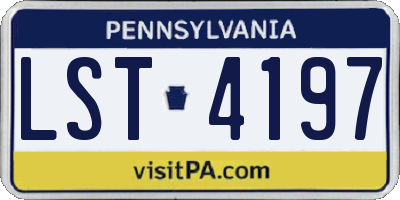 PA license plate LST4197