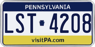 PA license plate LST4208
