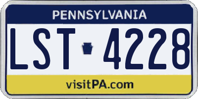 PA license plate LST4228