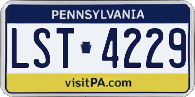 PA license plate LST4229