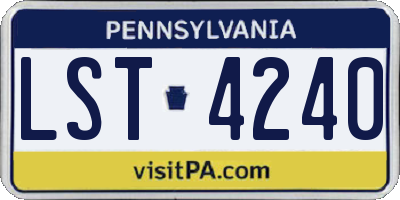 PA license plate LST4240