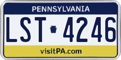 PA license plate LST4246