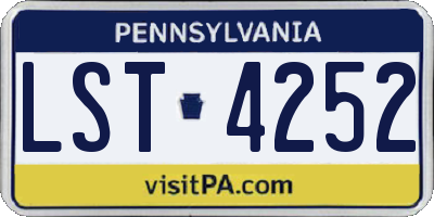 PA license plate LST4252