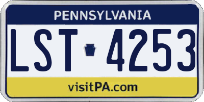 PA license plate LST4253