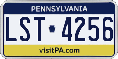 PA license plate LST4256