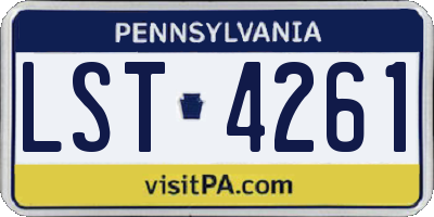 PA license plate LST4261