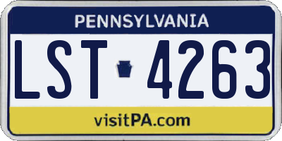 PA license plate LST4263
