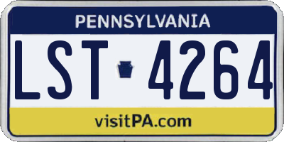 PA license plate LST4264
