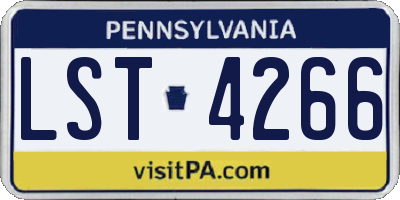 PA license plate LST4266