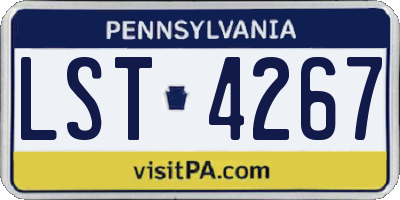 PA license plate LST4267