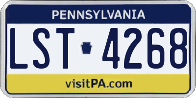 PA license plate LST4268