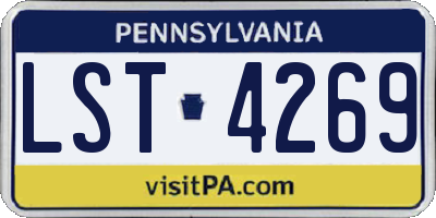 PA license plate LST4269