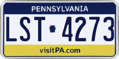 PA license plate LST4273